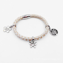 Factory Direct Stingray Leather Bracelet with Custom Made Charms